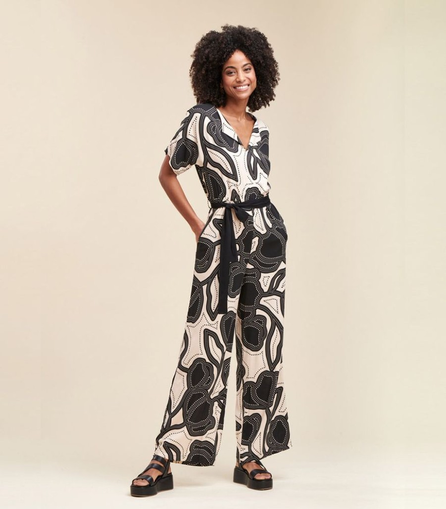 Femmes La Fée Maraboutée Jumpsuits | Volledige Combinatie Van Ecovero ™ Eco -Responsible Viscose Met Groenteprint