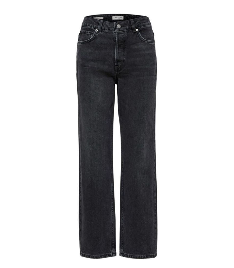 Femmes Selected Homme Jeans | Rechte Damesjeans Met Hoge Taille Kate