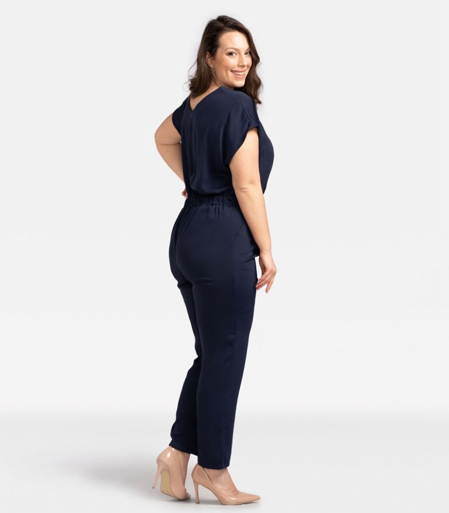 Femmes Karko Jumpsuits | Elegante Jumpsuit Met Zakken En Korte Mouwen Dorata