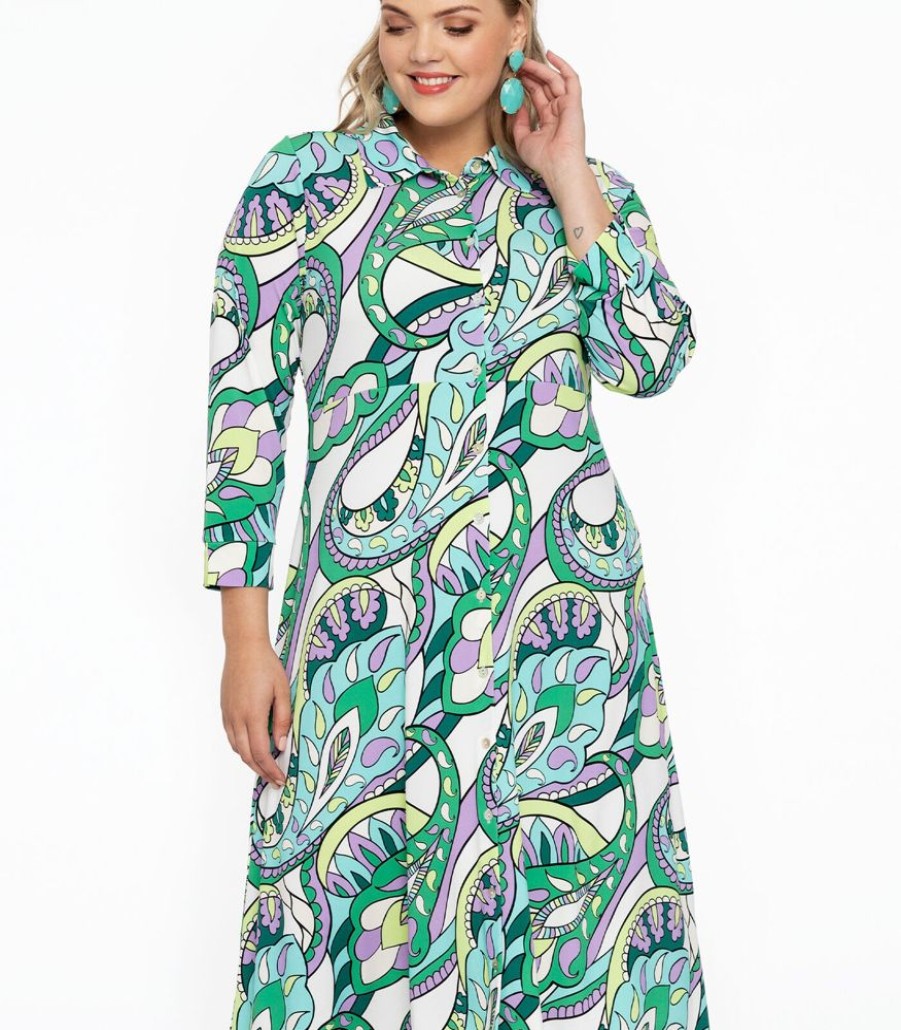 Femmes Yoek Jurken | Jurk Met Paisley Print