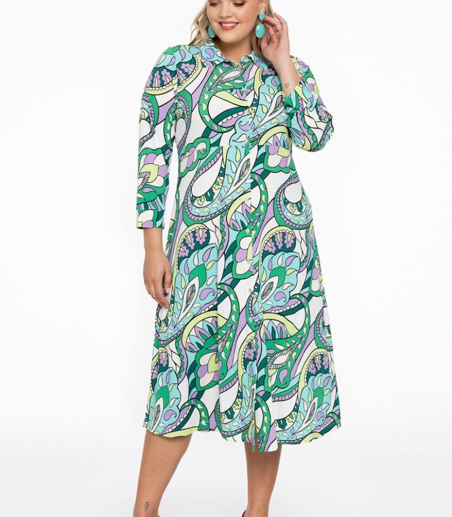 Femmes Yoek Jurken | Jurk Met Paisley Print