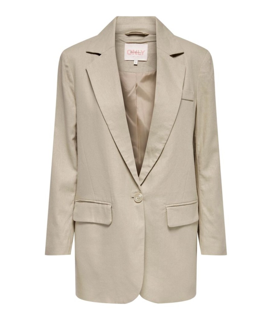 Femmes Only Maatpakken & Blazers | Blazer Linnen Dameskleding Met Lange Mouwen Caro-Lan...