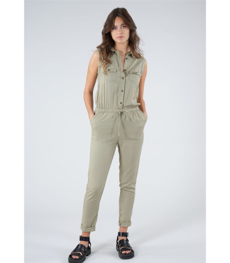 Femmes Deeluxe Jumpsuits | Combinaison Pantalon Couleur Unie