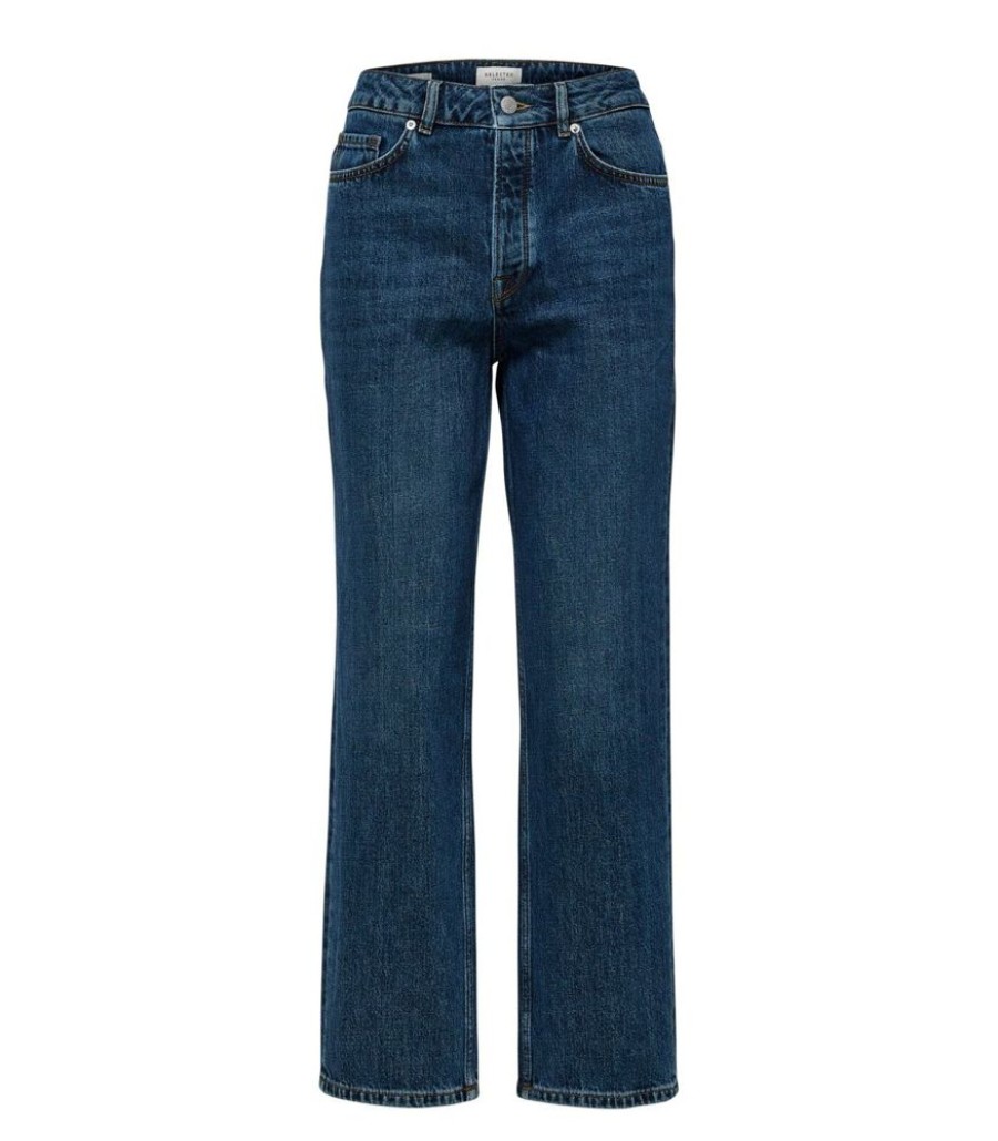 Femmes Selected Homme Jeans | Rechte Damesjeans Met Hoge Taille Kate