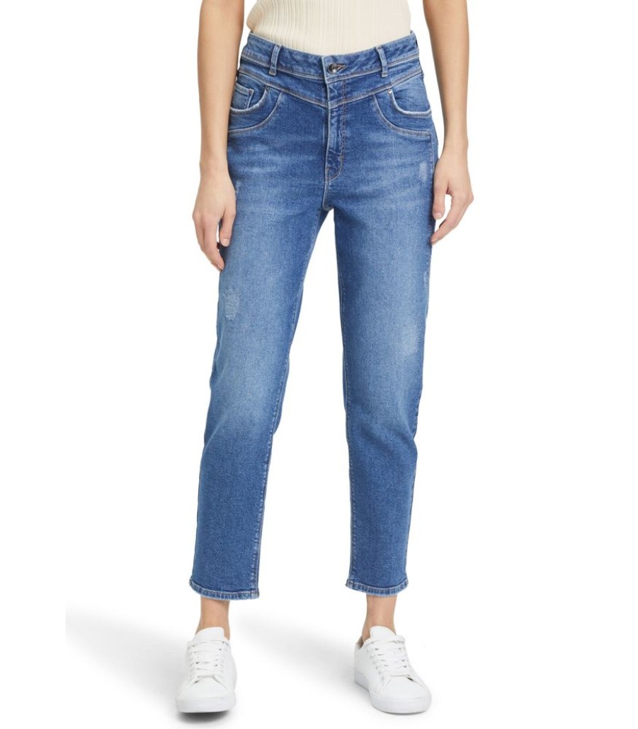 Femmes Betty & Co Jeans | High Waist Jeans In Destroyed Look