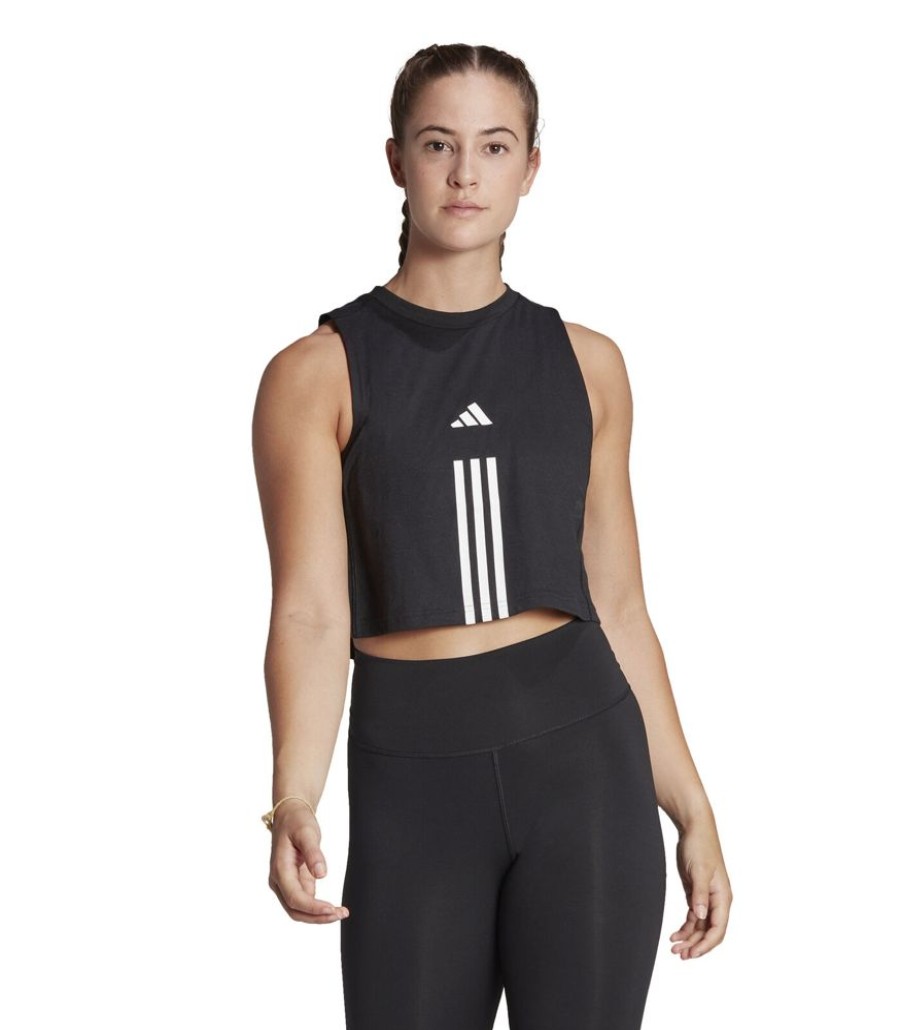 Femmes Adidas Sportkledij | Katoenen Damestanktop 3-Stripes Essentials