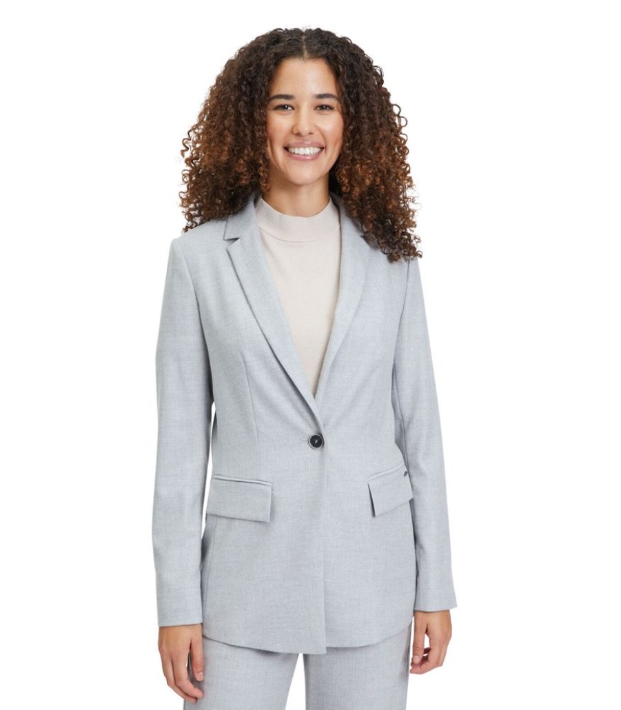 Femmes Betty & Co Maatpakken & Blazers | Lange Blazer Met Opgestikte Zakken