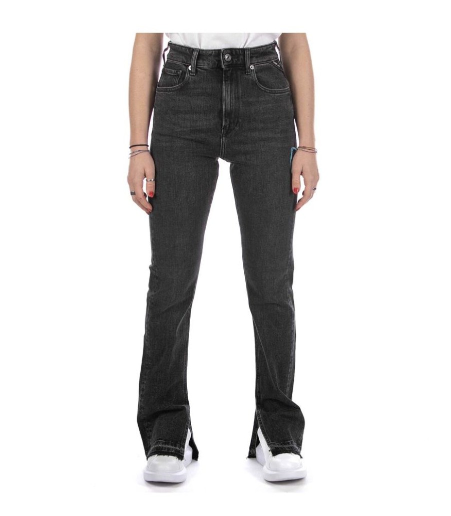 Femmes Replay Jeans | Jeans Replay Sharljn Slim Flare Zwart