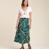 Femmes La Fée Maraboutée Rokken | Ecovero Viscose Semi-Lange Rok Met Sjaalprint