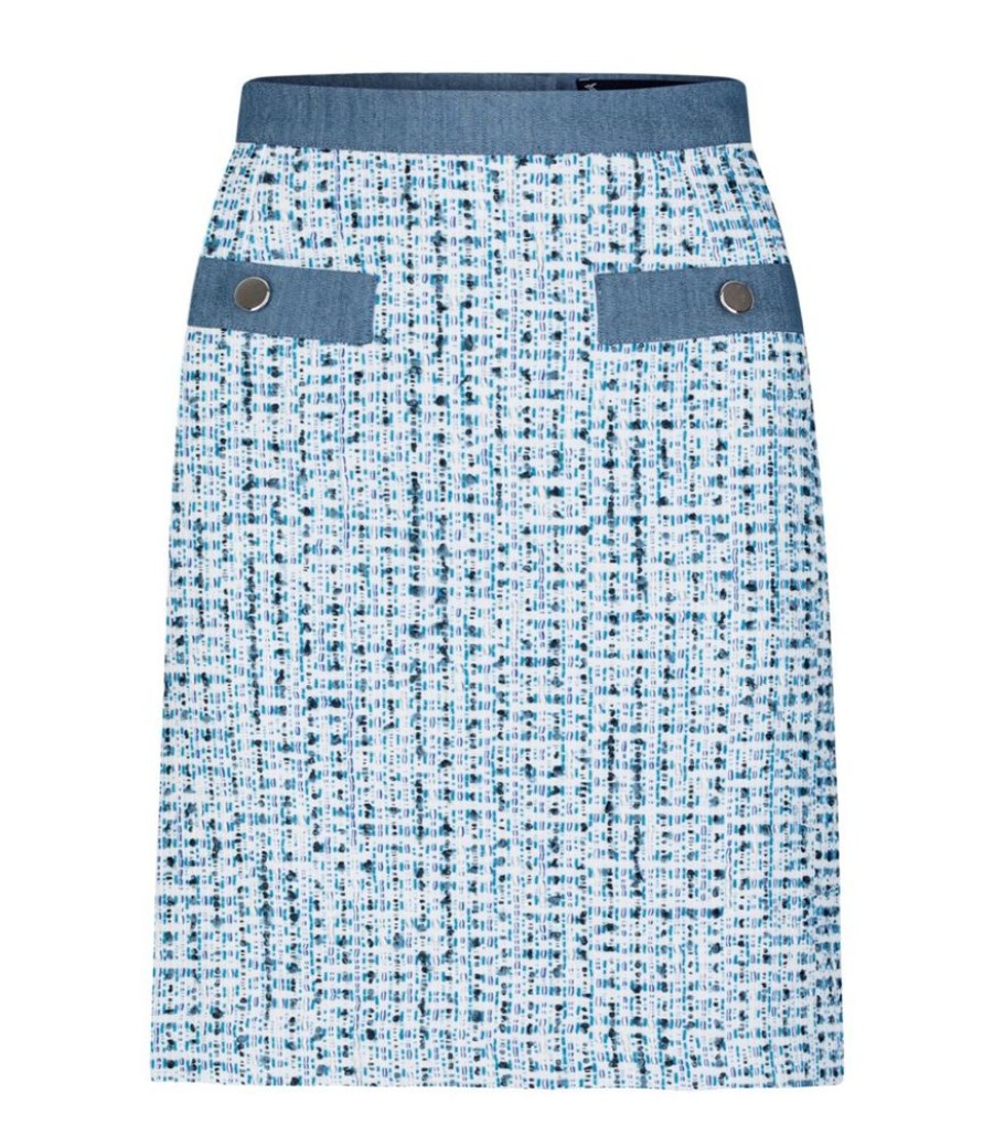 Femmes Bleu d'Azur Rokken | Chique Tweed Rok Laina