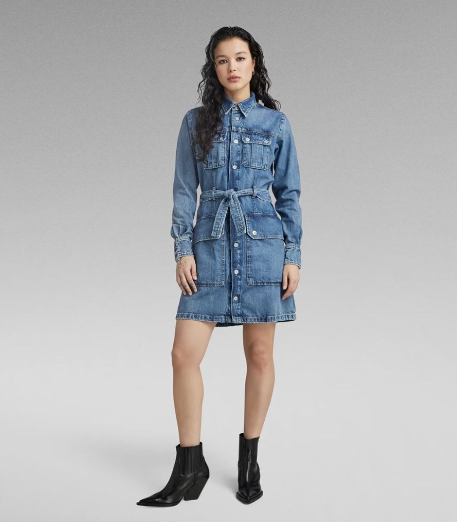 Femmes G-Star RAW Jurken | Dames Denim Jurk Deck 2.0