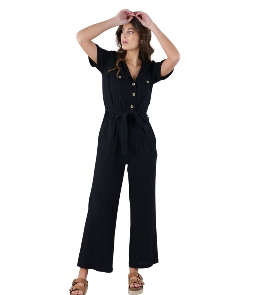 Femmes Deeluxe Jumpsuits | Bobby - Jumpsuit Met Korte Mouwen