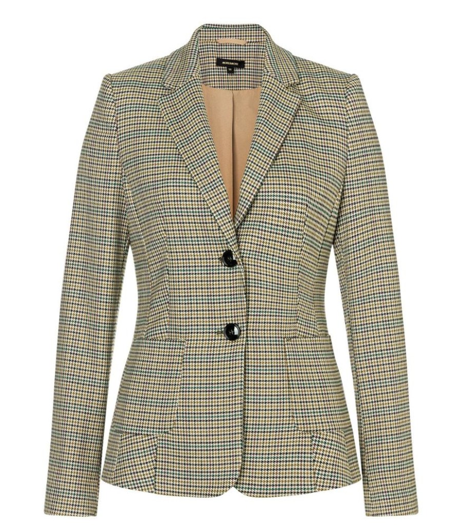 Femmes MORE & MORE Maatpakken & Blazers | Getailleerde Blazer Met Pied-De-Poule Motief