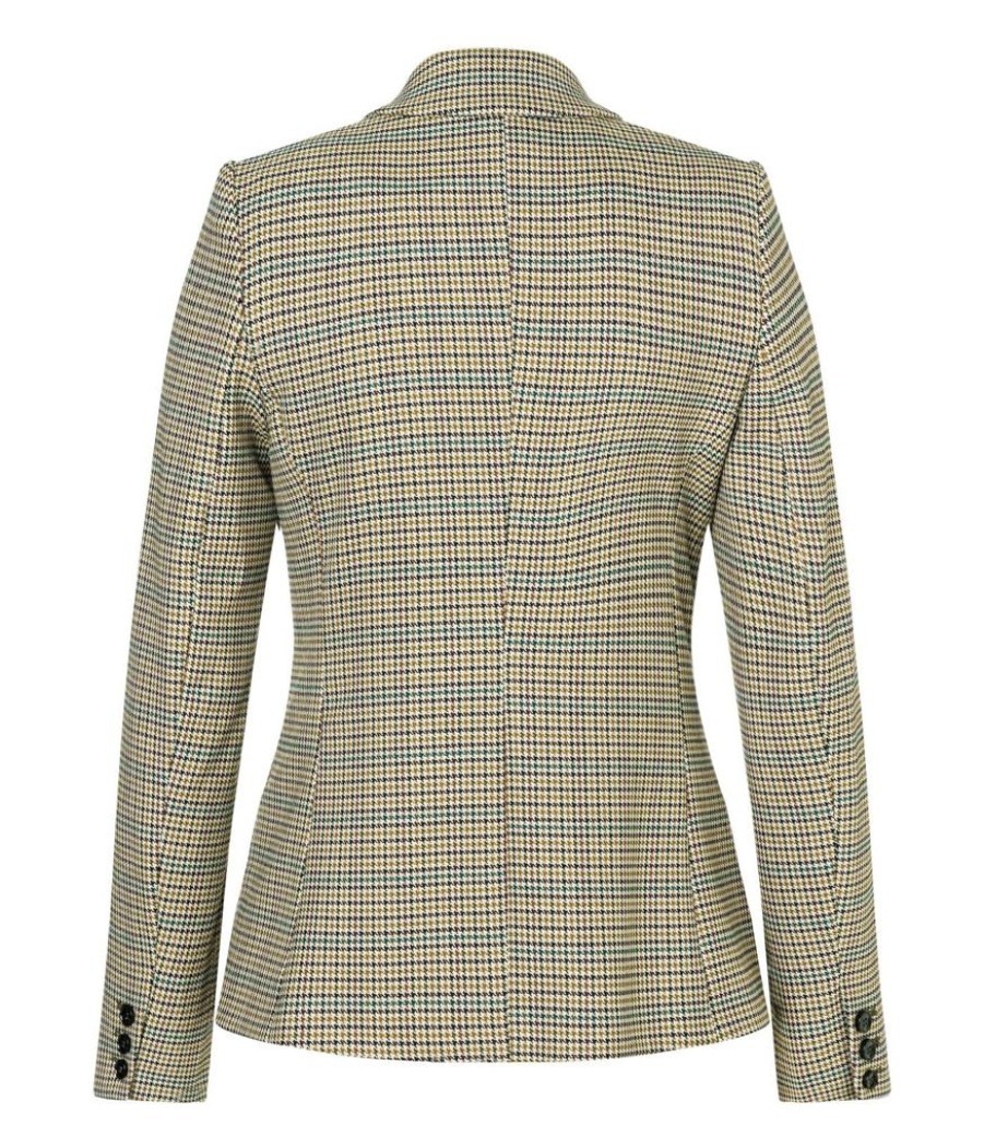 Femmes MORE & MORE Maatpakken & Blazers | Getailleerde Blazer Met Pied-De-Poule Motief