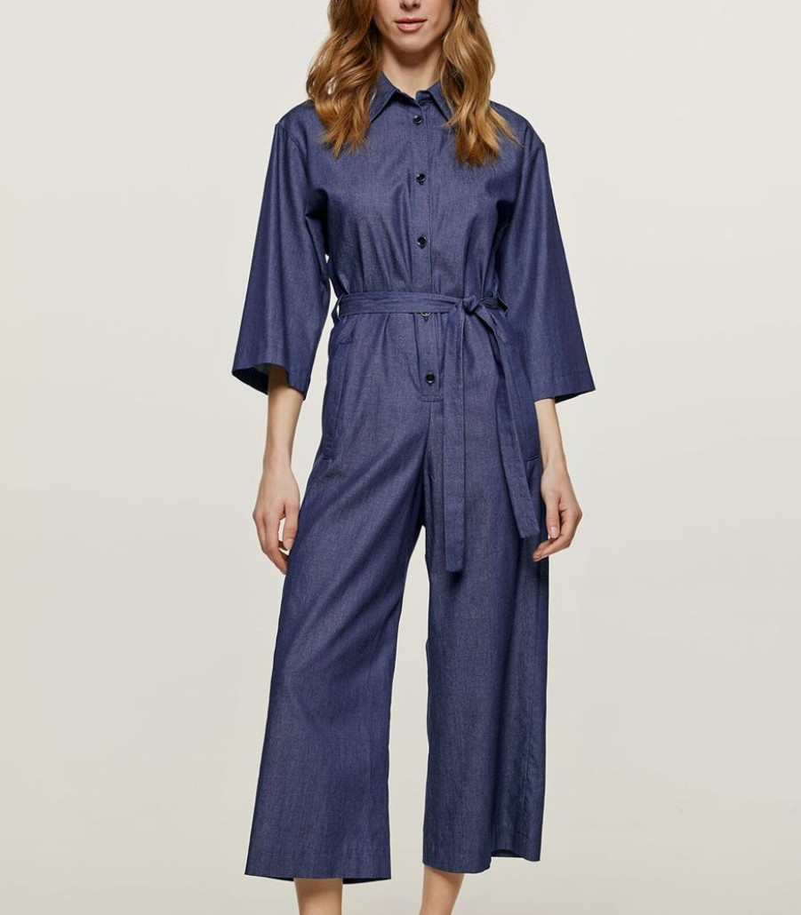 Femmes Conquista Jumpsuits | Indigo Katoenen Jumpsuit