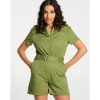 Femmes J&JOY Jumpsuits | Combi-Short Met Bouttoniere En Riem