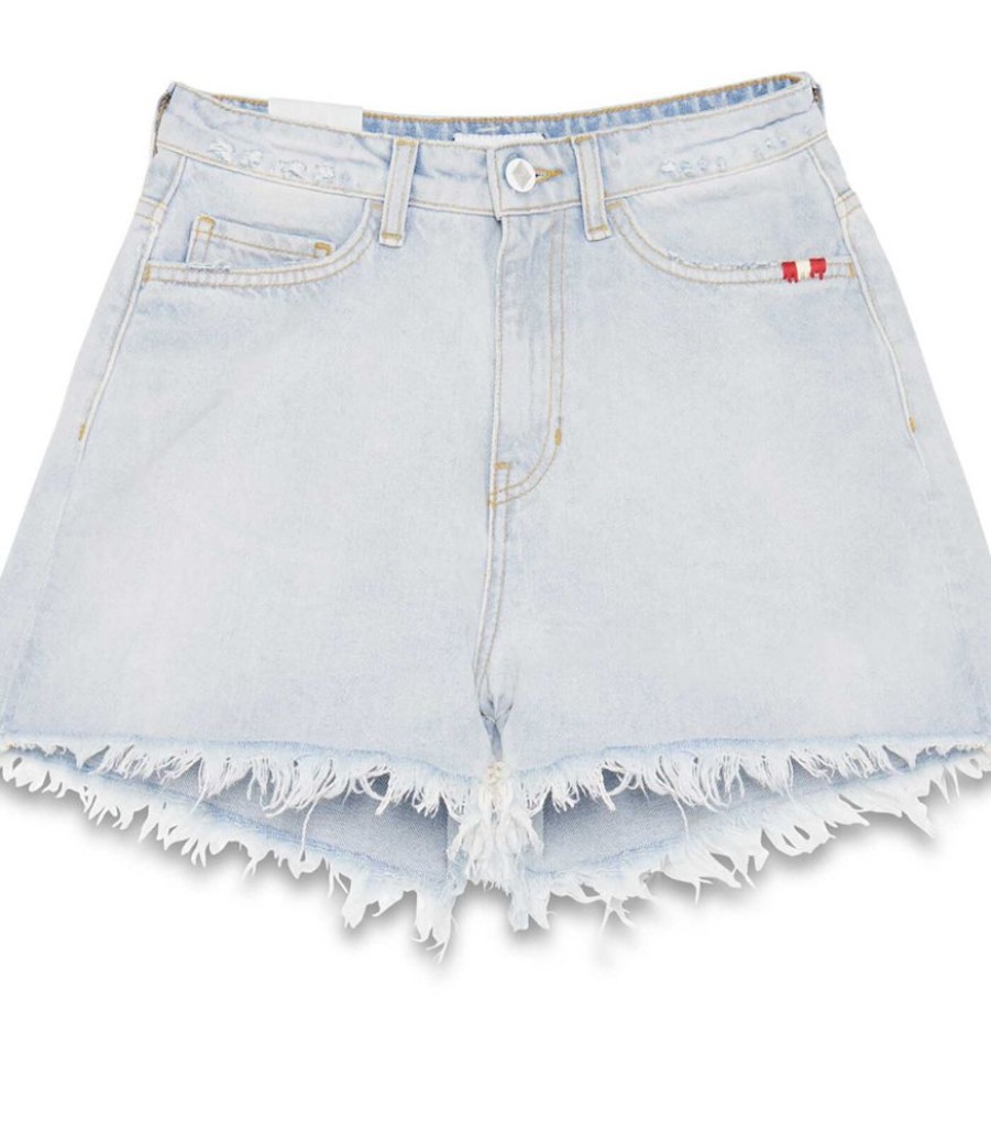 Femmes AMISH Jeans | Jeans Amish Short Ivy Amish Denim Sun Bleach