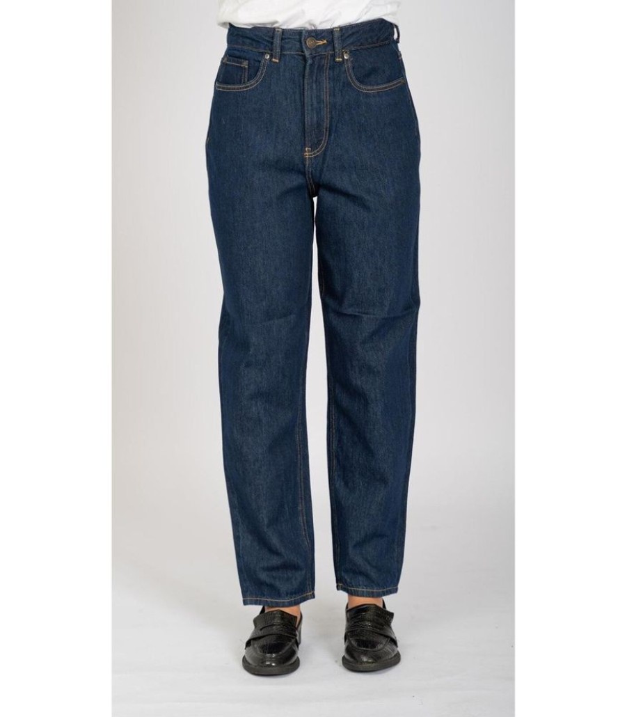 Femmes TeeShoppen Jeans | De Originele Performance Mom Jeans - Donkerblauwe Denim