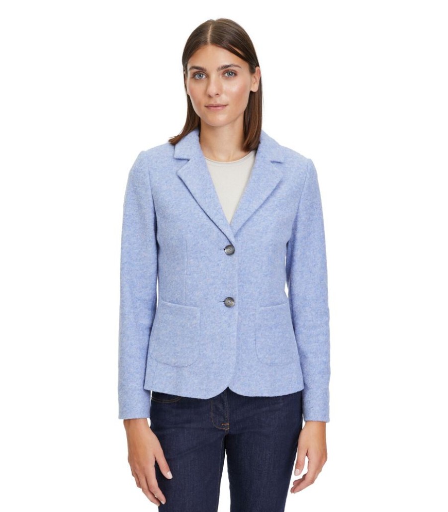 Femmes Betty Barclay Maatpakken & Blazers | Wollen Blazer Met Opgestikte Zakken