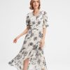 Femmes Smart & Joy Jurken | Jurk Van Chiffon Met Lineaire Print En Dipzoom