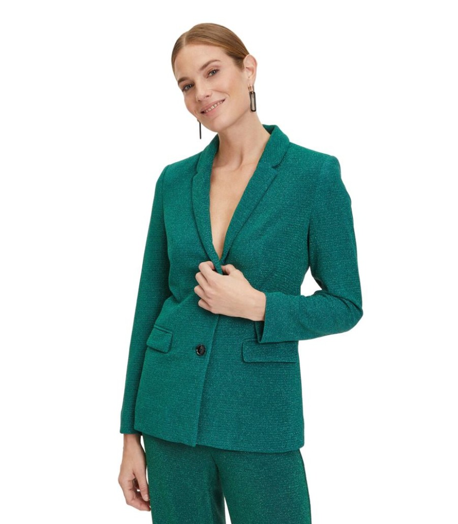 Femmes Vera Mont Maatpakken & Blazers | Lange Blazer Met Lurexgaren