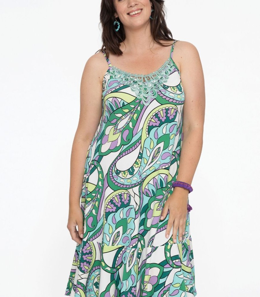 Femmes Yoek Jurken | Jurk Met Paisley Print