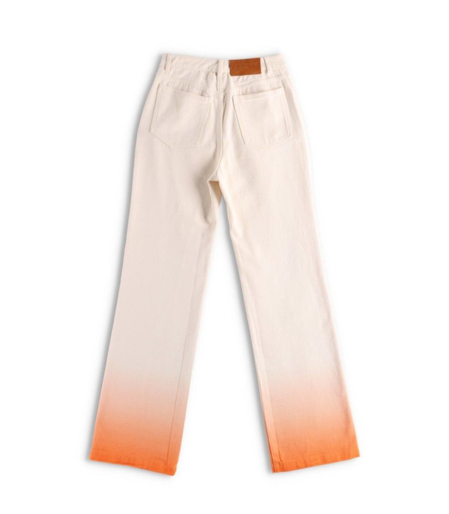 Femmes ALOHAS Jeans | Monday Degrade - Witte En Oranje Jeans