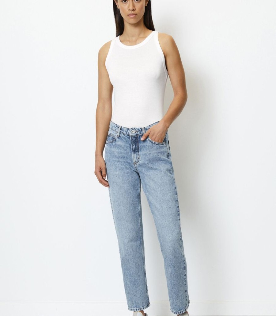 Femmes Marc O'Polo Jeans | Jeans Model Linde Straight Mid Waist Cropped