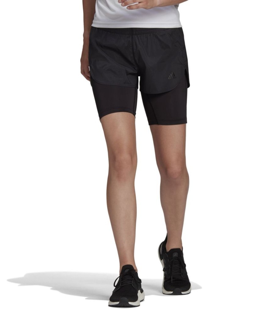 Femmes Adidas Sportkledij | Dames Shorts Run Fast Two-In-One