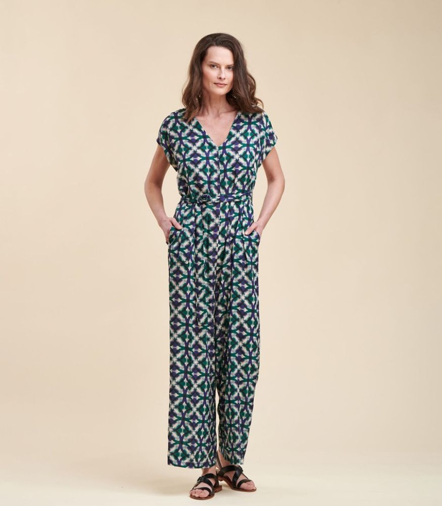 Femmes La Fée Maraboutée Jumpsuits | Grote Ecovero ™ Gedrukte Viscose -Combinatie